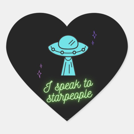 Neon UFO-stickers Hart Sticker (Voorkant)