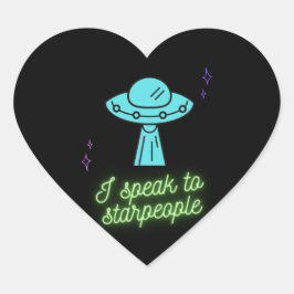 Neon UFO-stickers Hart Sticker