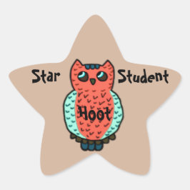 Neon Uil Star Student Ster Sticker