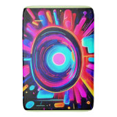 Neon Uitbarsting: Abstracte Energie Badmat (Voorkant Verticaal)