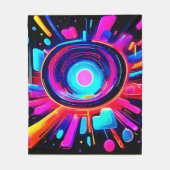 Neon Uitbarsting: Abstracte Energie Fleece Deken (Voorkant)