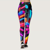 Neon Uitbarsting: Abstracte Energie Leggings (Achterkant)