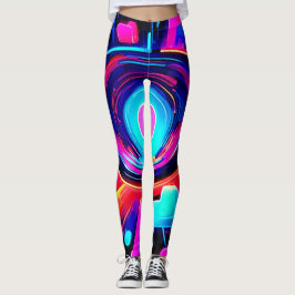 Neon Uitbarsting: Abstracte Energie Leggings