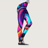 Neon Uitbarsting: Abstracte Energie Leggings (Rechts)