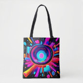 Neon Uitbarsting: Abstracte Energie Tote Bag (Voorkant)