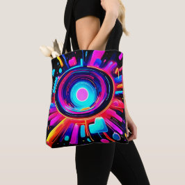 Neon Uitbarsting: Abstracte Energie Tote Bag