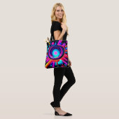 Neon Uitbarsting: Abstracte Energie Tote Bag (Op model)
