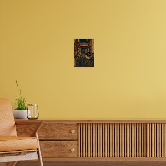 Neon Ukiyo Nightscape Poster (Woonkamer 2)