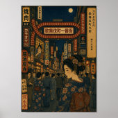 Neon Ukiyo Nightscape Poster (Voorkant)