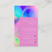 Neon Unicorn holografisch iriserend kleurenblok Visitekaartje (Achterkant)