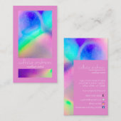 Neon Unicorn holografisch iriserend kleurenblok Visitekaartje (Voorkant / Achterkant)