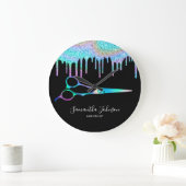 Neon Unicorn Holografisch kapster B Grote Klok (Huis)