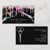 Neon Unicorn Holografisch kapster B Visitekaartje (Voorkant / Achterkant)