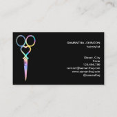 Neon Unicorn Holografisch kapster B Visitekaartje (Achterkant)