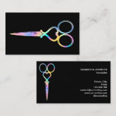 Neon Unicorn Holografisch kapster B Visitekaartje (Voorkant / Achterkant)