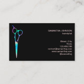 Neon Unicorn Holografisch kapster B Visitekaartje (Achterkant)