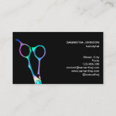 Neon Unicorn Holografisch kapster B Visitekaartje (Achterkant)