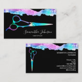 Neon Unicorn Holografisch kapster B Visitekaartje (Voorkant / Achterkant)