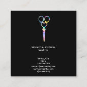 Neon Unicorn Holografisch kapster Vierkante Visitekaartje (Achterkant)