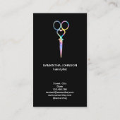 Neon Unicorn Holografisch kapster Visitekaartje (Achterkant)