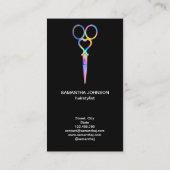 Neon Unicorn Holografisch kapster Visitekaartje (Achterkant)