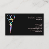 Neon Unicorn Holografisch kapster Visitekaartje (Achterkant)