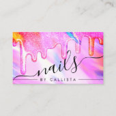 Neon Unicorn Holographic Thick Glitter Drift Nails Visitekaartje (Voorkant)