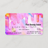 Neon Unicorn Holographic Thick Glitter Drip Credit Visitekaartje (Voorkant)