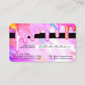 Neon Unicorn Holographic Thick Glitter Drip Credit Visitekaartje (Achterkant)