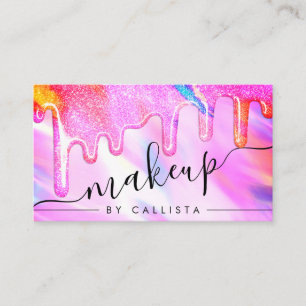 Neon Unicorn Holographic Thick Glitter Drip Makeup Visitekaartje