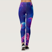 Neon Universum: Druppelende Sterrenlicht Leggings (Achterkant)