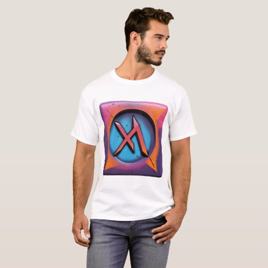 Neon Urban Graffiti Art Symbool T-shirt (Voorkant volledig)