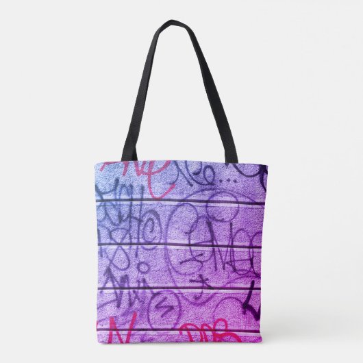 Neon Urban Graffiti Style Canvas tas (Achterkant)