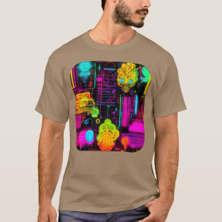 Neon UV stijl vintage jaren 80 retro grappig T-shirt