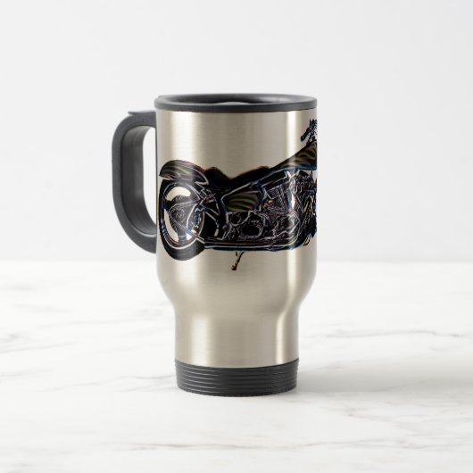 Neon V-twin Mok motorfiets (Voorkant links)