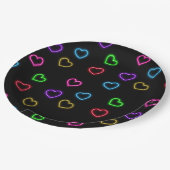 Neon Valentijn Party Papieren Bordje (Gekanteld)