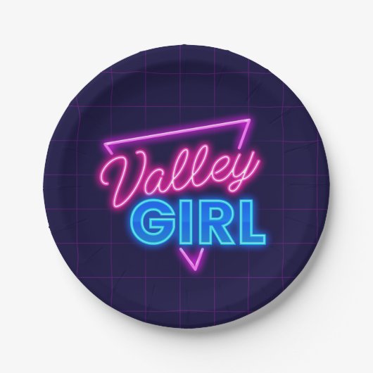 Neon Valley Girl Papieren Bordje (Voorkant)