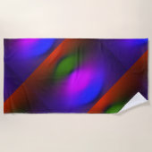 Neon van Blauw, Paarse, Groen en Sinaasappel Strandlaken (Voorkant)