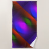 Neon van Blauw, Paarse, Groen en Sinaasappel Strandlaken (Voorkant)