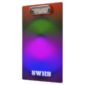 Neon van Blauw, Paarse, Groene & Oranje Monogram Klembord (Links)