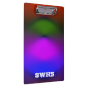 Neon van Blauw, Paarse, Groene & Oranje Monogram Klembord (Rechts)