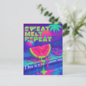 Neon Vaporwave 80s Summer Heat Briefkaart (Staand voorkant)