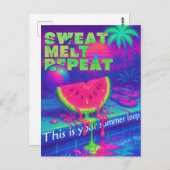 Neon Vaporwave 80s Summer Heat Briefkaart (Voorkant / Achterkant)