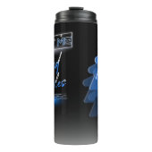 Neon Vaporwave Meeple Blue Board Game Geek Thermosbeker (Voorkant)