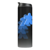 Neon Vaporwave Meeple Blue Board Game Geek Thermosbeker (Geroteerd rechts)