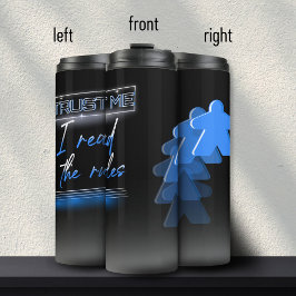 Neon Vaporwave Meeple Blue Board Game Geek Thermosbeker