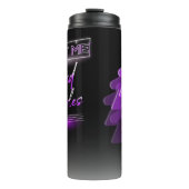 Neon Vaporwave Meeple Paarse Board Game Geek Thermosbeker (Voorkant)