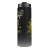 Neon Vaporwave Meeple Yellow Board Game Geek Thermosbeker (Voorkant)