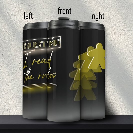 Neon Vaporwave Meeple Yellow Board Game Geek Thermosbeker