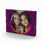 Neon Vaporwave Swirl Custom Photo Lijst Fotoblokken (Rechts)